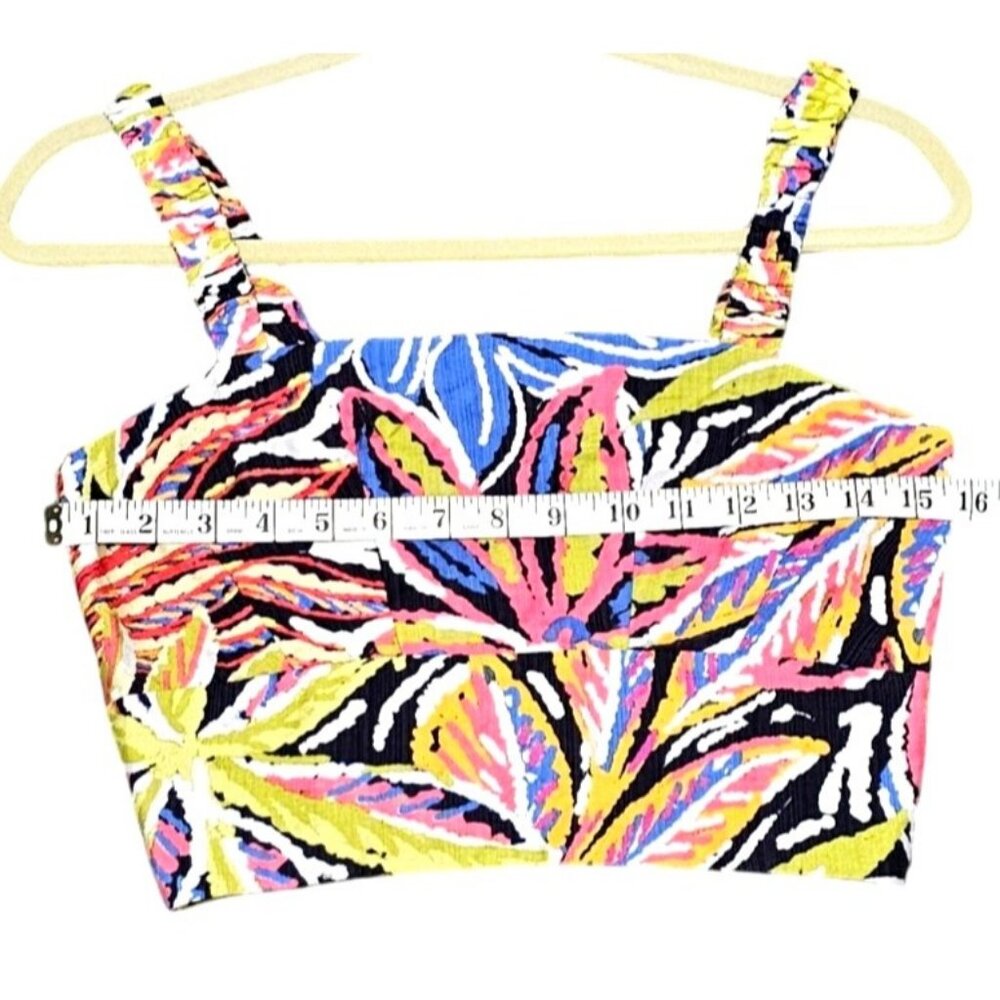 Rachel Zoe XS Multicolor Tropical Print Crop Top - Picture 11 of 11